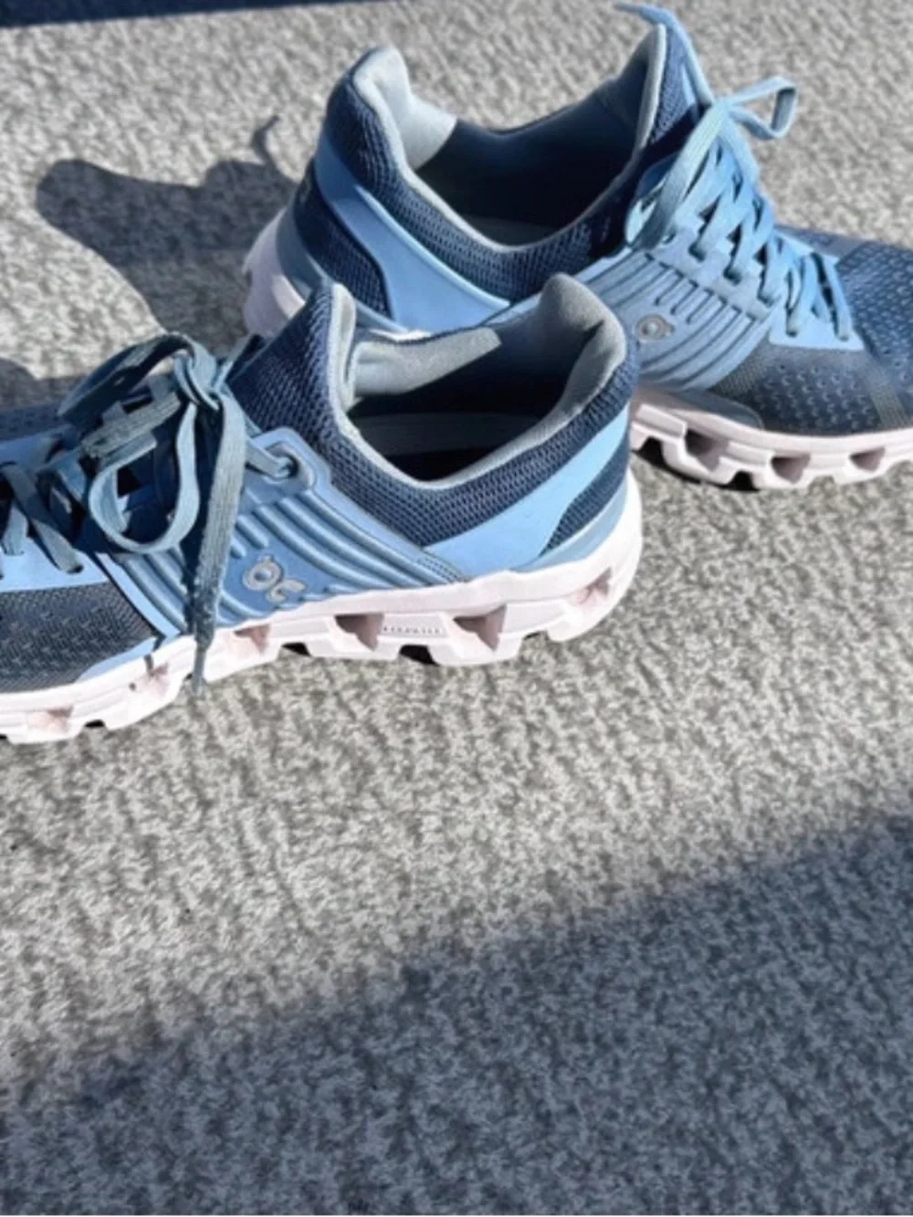 On Cloud Running Shoes in Blue and Light Blue